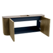 Mondiaz JOYA-DLUX 103.2cm toiletmeubel - ronding links en rechts kleur Dusk - Wastafel FAYE positie Midden Zonder kraangat kleur Arena. SW1425797