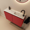 MONDIAZ TURE-DLUX Meuble toilette - 80cm - Fire - EDEN - vasque Ostra - position droite - 1 trou de robinet SW1104830