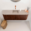 Mondiaz JOYA-DLUX 103.2cm toiletmeubel - ronding links en rechts kleur Ruby - Wastafel FAYE positie Midden Zonder kraangat kleur Saba. SW1425636