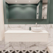 MONDIAZ LUSH Ensemble de meuble de salle de bain - 150cm - 1 tiroir - lavabo BARCO - vasque à droite - 1 trou de robinet - sous-couche SW409688