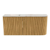 Mondiaz JOYA-DLUX 91.6cm toiletmeubel - ronding rechts kleur Oak - Wastafel FAYE positie Links Zonder kraangat kleur Frappe. SW1421917