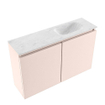 MONDIAZ TURE-DLUX Meuble toilette - 80cm - Rosee - EDEN - vasque Opalo - position droite - 1 trou de robinet SW1104496