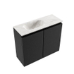 MONDIAZ TURE-DLUX Meuble toilette - 60cm - Urban - EDEN - vasque Ostra - position gauche - sans trou de robinet SW1104686