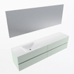 Mondiaz VICA ensemble de meuble de salle de bain - 200cm - meuble sous-vasque greey - 4 tiroirs - lavabo cloud gauche - sans trous de robinet - couleur talc - miroir LED - version XL 60cm de haut SW1095511