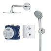 GROHE Grohtherm Perfect Ensemble de douche pluie - pomme de douche 21cm - douchette 2 fonctions ronde 11cm - chrome SW236928