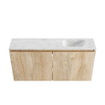 MONDIAZ TURE-DLUX Meuble de toilettes 100cm Washed Oak. EDEN lavabo Opalo position droite. Avec 1 trou de robinet. SW1104620