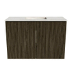 Mondiaz JOYA-DLUX 60cm meuble de salle de bains - couleur Shadow - Vasque FAYE position Milieu 1 trou de robinet couleur Ostra. SW1422971