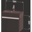 Duravit ketho 2 meuble sous lavabo avec 1 tiroir 58.4x39x44cm avec poignée anthracite basalte mate SW772689