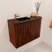 Mondiaz JOYA 61.6cm meuble de salle de bains - arrondi droit couleur Ruby - Vasque FAYE position Gauche 1 trou de robinet couleur Urban. SW1421835