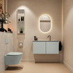 MONDIAZ TURE-DLUX Meuble de toilettes 100 cm Greey. Lavabo EDEN Opalo position milieu. Avec 1 trou de robinet. SW1104370