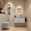 MONDIAZ TURE-DLUX Meuble toilette - 100cm - Greey - EDEN - vasque Opalo - position centrale - 1 trou de robinet SW1104370