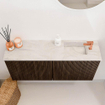 Mondiaz JOYA-DLUX 90cm meuble de salle de bains - couleur Walnut - Vasque FAYE position Droite 1 trou de robinet couleur Ostra. SW1422606