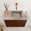 Mondiaz JOYA-DLUX 50cm toiletmeubel - kleur Ruby - Wastafel FAYE positie Rechts Zonder kraangat kleur Oza. SW1425495