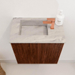 Mondiaz JOYA-DLUX 40cm toiletmeubel - kleur Ruby - Wastafel FAYE positie Links 1 kraangat kleur Glace. SW1423541