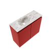 MONDIAZ TURE-DLUX Meuble toilette - 60cm - Fire - EDEN - vasque Glace - position gauche - sans trou de robinet SW1103260