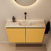 MONDIAZ TURE-DLUX Meuble de toilette 80cm Ocher. Lavabo EDEN Frappe position milieu. Sans trou de robinet. SW1102868