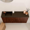 Mondiaz JOYA 90cm meuble de toilette - couleur Ruby - Vasque FAYE position Gauche 1 trou de robinet couleur Urban. SW1421821