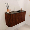 Mondiaz JOYA-DLUX Meuble de salle de bains 71,6cm - arrondi gauche couleur Ruby - Vasque FAYE position Droite 1 trou de robinet couleur Lava SW1423655