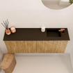 Mondiaz JOYA 100cm meuble de salle de bains - couleur Oak - Vasque FAYE position Droite 1 trou de robinet couleur Urban. SW1421204