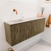 Mondiaz JOYA-DLUX Meuble de salle de bains 111.6cm - arrondi droite couleur Dusk - Vasque FAYE position Gauche Sans trou de robinet couleur Nata SW1425935