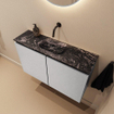 MONDIAZ TURE-DLUX Meuble WC 80 cm Plata. EDEN lavabo Lava position milieu. Sans trou de robinet. SW1103953