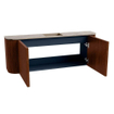 Mondiaz JOYA-DLUX Meuble de toilette 113,2 cm - arrondis gauche et droite couleur Ruby - Vasque FAYE position Milieu Sans trou de robinet couleur Arena SW1425322