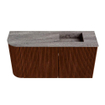 Mondiaz JOYA-DLUX 81.6cm toiletmeubel - ronding links kleur Ruby - Wastafel FAYE positie Rechts 1 kraangat kleur Oza. SW1425539