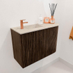 Mondiaz JOYA-DLUX 61.6cm toiletmeubel - ronding rechts kleur Walnut - Wastafel FAYE positie Links 1 kraangat kleur Frappe. SW1422290