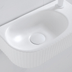 QeramiQ Blend Ensemble pour lave-mains - 40x21.5x12cm - droit - cannelé - demi-rond - 1 trou de robinet - céramique - robinet pour lave-mains blanc mat - bouchon de vidage - siphon abaissé - blanc brillant SW1233007