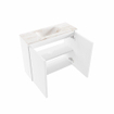 MONDIAZ TURE-DLUX Meuble de toilette 60 cm Talc. EDEN vasque Frappe position milieu. Avec 1 trou de robinet. SW1102586