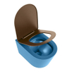 MONDIAZ LAVIE WC suspendu - 36x53cm - sans bride - Rust (marron) - softclose - quick-release - abattant WC - Jeans (bleu) SW1208701