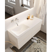 Mondiaz VICA ensemble de meuble de salle de bain - 120cm - meuble sous-vasque lin - 4 tiroirs - lavabo nuage gauche - sans trou de robinet version XL 60cm de haut SW1090499