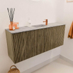 Mondiaz JOYA-DLUX 100cm meuble de salle de bains - couleur Dusk - Vasque FAYE position Milieu 1 trou de robinet couleur Glace. SW1423156