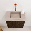 Mondiaz JOYA-DLUX Meuble de toilette 40cm - couleur Walnut - Vasque FAYE position Milieu Sans trou de robinet couleur Saba SW1424627