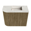 Mondiaz JOYA-DLUX Meuble de salle de bains 51,6cm - arrondi gauche couleur Dusk - Vasque FAYE position Droite 1 trou de robinet couleur Ostra. SW1423393