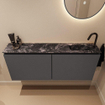 MONDIAZ TURE-DLUX meuble WC 120 cm Dark Grey. EDEN lavabo Lava position droite. Avec 1 trou de robinet. SW1103768