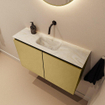 MONDIAZ TURE-DLUX Meuble toilette - 80cm - Oro - EDEN - vasque Ostra - position centrale - sans trou de robinet SW1104961