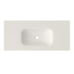 Saniclass Flow Meuble lavabo - 101x46x1.5cm - trop-plein - 1 vasque centrale - sans trous de robinet - solid surface blanc mat SW1224149