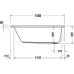 Duravit D-Neo baignoire 150x75x48.5cm 125litres Blanc Brillant SW640377