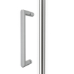 Fortifura Galeria Cabine de douche - 90x140x200cm - charnières - poignée de porte - barre de stabilisation - plat - verre de sécurité clair - Acier inoxydable brossé PVD (Inox) SW1222500