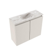 MONDIAZ TURE-DLUX Meuble toilette - 60cm - Linen - EDEN - vasque Glace - position centrale - sans trou de robinet SW1103354