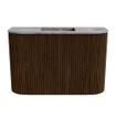 Mondiaz JOYA-DLUX 63.2cm toiletmeubel - ronding links en rechts kleur Walnut - Wastafel FAYE positie Midden Zonder kraangat kleur Sombra. SW1424771