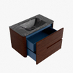 Mondiaz CIRO-DLUX Ensemble de meubles de salle de bains - 80x45x50cm - lavabo solid surface Lava - 1 vasque au milieu - sans trous de robinet - 2 tiroirs - Ruby SW1531555