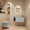 MONDIAZ TURE-DLUX Meuble de toilettes 80cm Greey. EDEN vasque Frappe position gauche. Sans trou de robinet. SW1102776