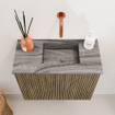 Mondiaz JOYA-DLUX 50cm toiletmeubel - kleur Dusk - Wastafel FAYE positie Rechts Zonder kraangat kleur Sombra. SW1426121