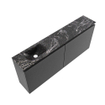 MONDIAZ TURE-DLUX Meuble toilette - 120cm - Dark Grey - EDEN - vasque Lava - position gauche - sans trou de robinet SW1103756