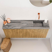 Mondiaz JOYA-DLUX 100cm toiletmeubel - kleur Oak - Wastafel FAYE positie Rechts Zonder kraangat kleur Sombra. SW1424269
