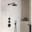 Hotbath Cobber IBS Set de douche à encastrer avec douchette stick et douche de tête 20cm Noir mat SW440396