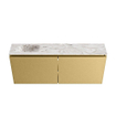 MONDIAZ TURE-DLUX Meuble toilette - 120cm - Oro - EDEN - vasque Glace - position gauche - sans trou de robinet SW1103425