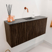 Mondiaz JOYA-DLUX 90cm meuble de salle de bains - couleur Walnut - Vasque FAYE position Milieu Sans trou de robinet couleur Sombra. SW1424726